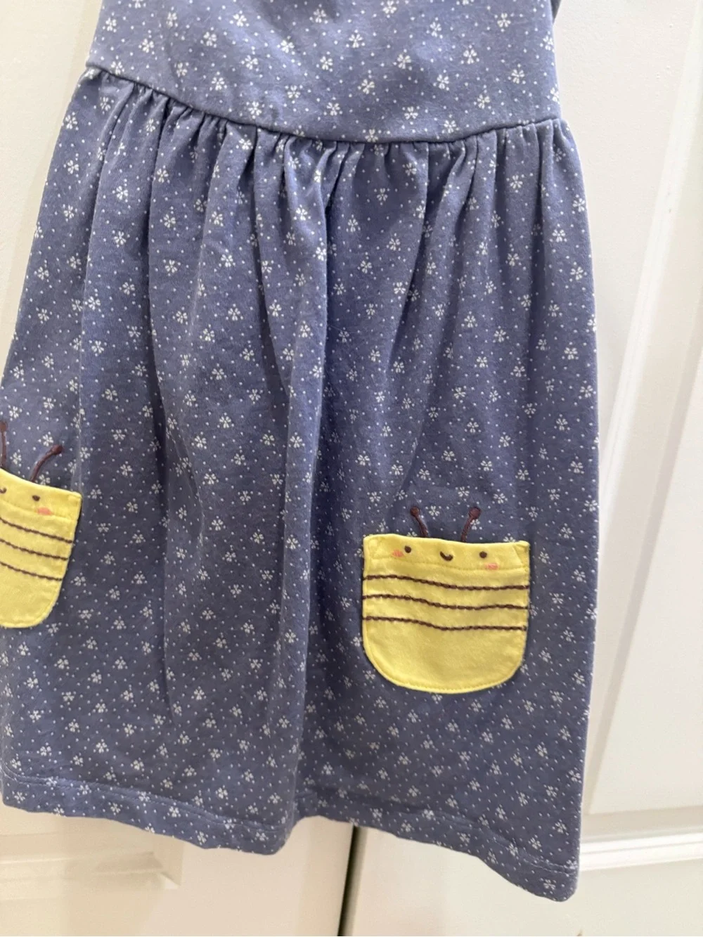 Bumblebee Carters Girls Apron Dress with Yellow Pocket Accents